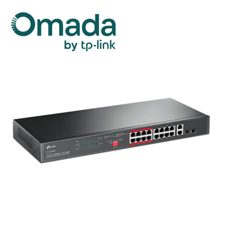 Switch no administrable PoE 16 puertos PoE 10/100 Mbps 2 puertos Gigabit combo TP-LINK TL-SL1218MP