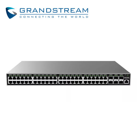 Switch administrable PoE+ capa 2 48 puertos 10/100/1 000Mbps 48 puertos PoE+ AF/AT 6 puertos SFP+ 10Gigabit GRANDSTREAM GWN7806P