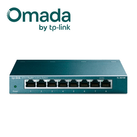 Switch no administrable 8 puertos 10/100/1000 Mbps carcasa metálica TP-LINK TL-SG108