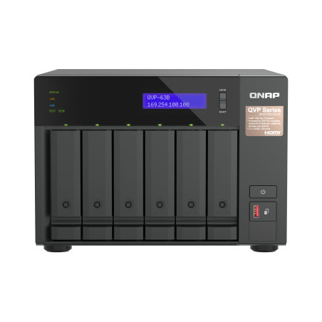 QNAP QVP-63B servidor NAS o de almacenamiento Tower Intel® Core™ i3 16 GB DDR4 0 TB Negro