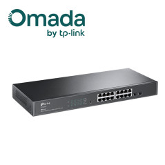 Switch administrable JetStream L2 16 puertos RJ45 10/100/1000 Mbps 2 ranuras SFP Gigabit Gestión centralizada TP-LINK SG2218