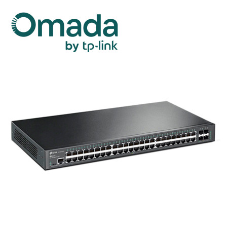 Switch administrable L2/L3 48 puertos Gigabit 4 puertos SFP+ 10 Gbps Capacidad de conmutación 176 Gbps TP-LINK SG3452X