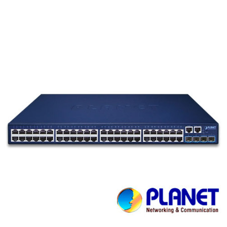Switch administrable apilable Gigabit 48 puertos Gigabit Uplink 10 Gbps Capacidad switching 176 Gbps PLANET SGS-5240-48T4X