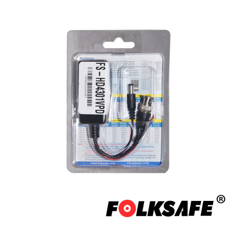 Transceptores / Balum transmisión en tiempo real por UTP Cat5e/6 video energía y datos PTZ por par FOLKSAFE FS-HD4301VPD