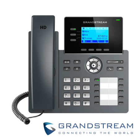 Teléfono IP de escritorio 3 líneas 6 cuentas SIP PoE integrado GRANDSTREAM GRP2604P