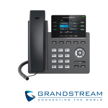 Teléfono IP de grado operador 3 cuentas SIP 6 teclas de línea multiuso pantalla LCD a color GRANDSTREAM GRP2613