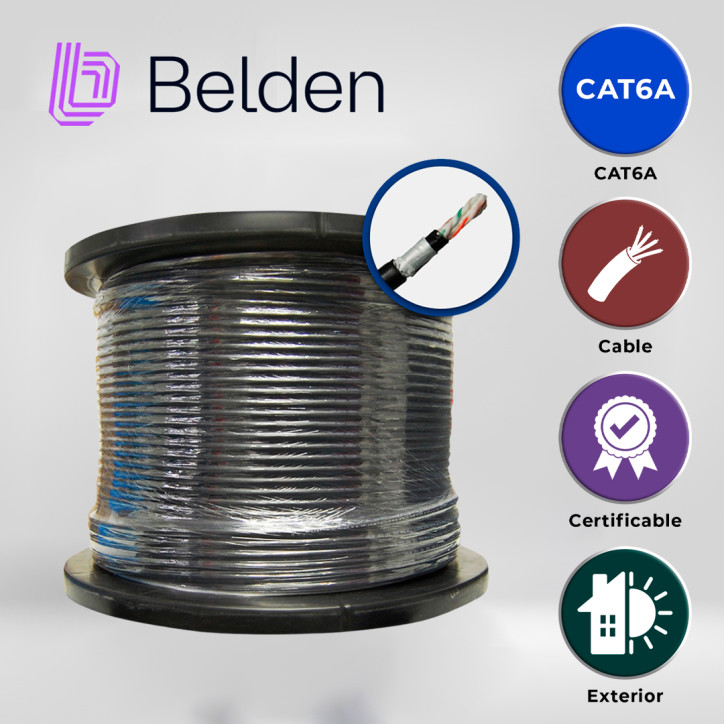 Cable UTP Cat6A exterior Cat6A 500MHz 4 pares sólidos 23 AWG Exterior BELDEN OSP6AU 0101000 Cable UTP Cat6A exterior Cat6A 500MHz 4 pares sólidos 23 AWG Exterior BELDEN OSP6AU 0101000