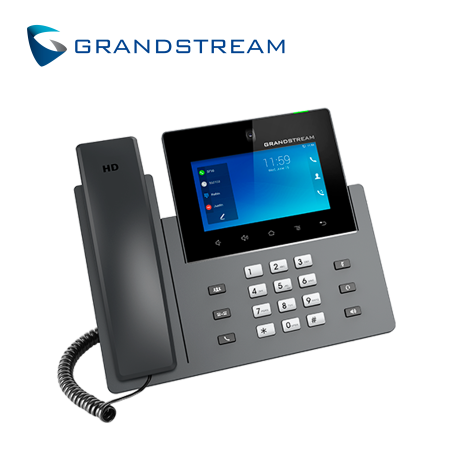 VIDEO TELEFONO IP MULTIMEDIA GRANDSTREAM GXV3450 / ANDROID 11 / 16 CUENTAS SIP / 16 LINEAS / PANTALLA TACTIL 5 PULGADAS / CAMARA