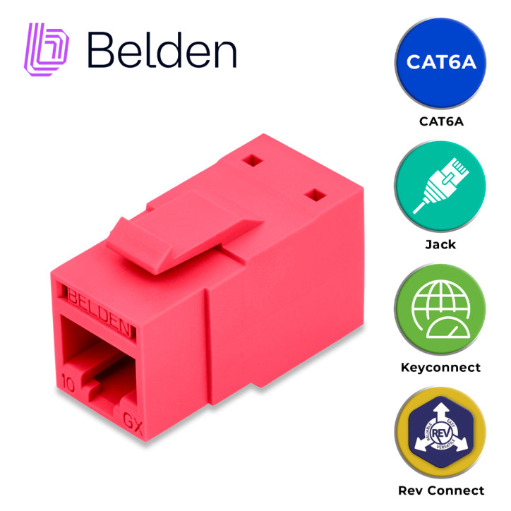 Jack modular RJ45 Cat6A RevConnect Categoría 6A RevConnect Uso interior BELDEN RVAMJKURD-S1