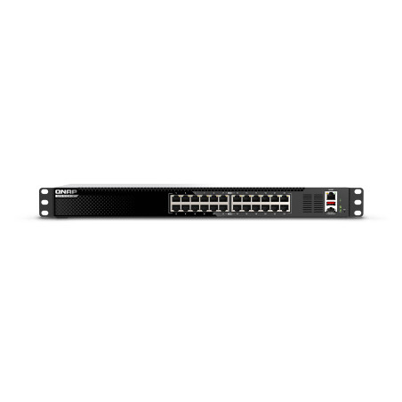 QNAP QSW-M3224-24T dispositivo de redes Gestionado L3 10G Ethernet (100 1000 10000) 1U Negro, Plata