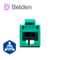 CONECTOR MODULAR JACK RJ45 CAT6A REVCONNECT BELDEN RVAMJKUGN-S1 ESTILO KEYCONNECT VERDE COMPATIBLE CON FACEPLATE AX102660,AX1026