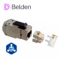 CONECTOR MODULAR JACK RJ45 CAT5E BLINDADO STP REVCONNECT BELDEN RV5MJKSME-S1 ESTILO KEYCONNECT COLOR METAL COMPATIBLE CON FACEPL