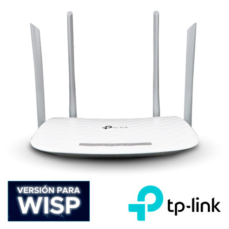 Router inalámbrico WISP Doble banda AC1200 3 antenas externas 4 Puertos LAN 10/100Mbps TP-LINK Archer C20 W