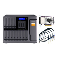 QNAP TL-D1600S caja para disco duro externo Cubierta de disco duro/SSD Negro, Gris 2.5/3.5"