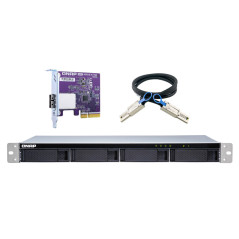 QNAP TL-R400S caja para disco duro externo Cubierta de disco duro/SSD Negro, Gris 2.5/3.5"