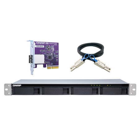 QNAP TL-R400S caja para disco duro externo Cubierta de disco duro/SSD Negro, Gris 2.5/3.5"
