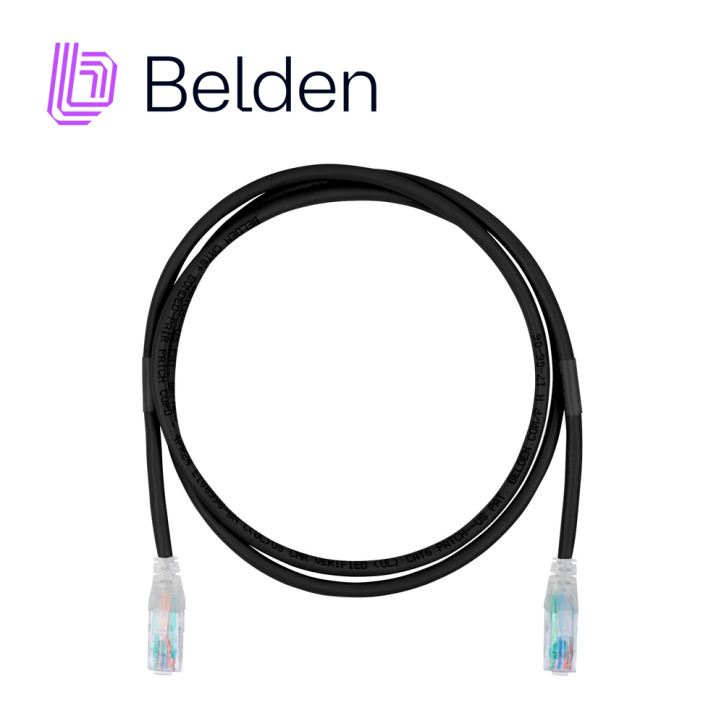 PATCHCORD UTP CAT6 BELDEN C601100010 FORRO PVC NEGRO CMR-RISER 4 PARES CALIBRE CONDUCTOR 24 AWG 100% COBRE USO INTERIOR PARTES R