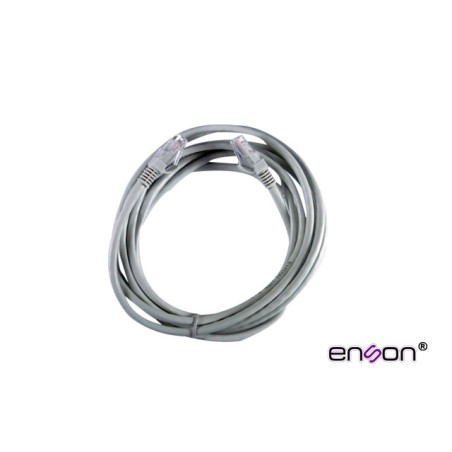 PATCHCORD UTP CAT5E ENSON P5E30 SERIE ECO CALIBRE 24 AWG CCA DE 3 METROS FORRO PVC COLOR GRIS PARA USO EN INTERIORES PARA CONECT