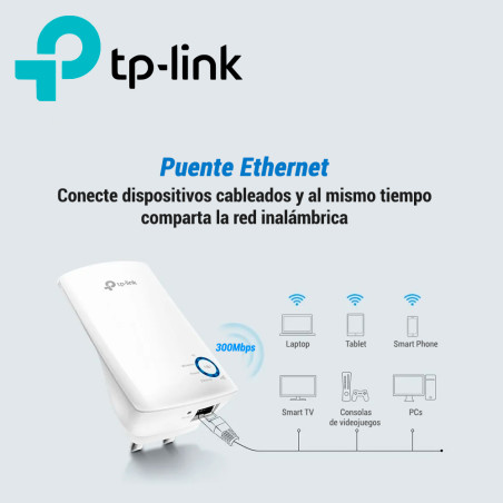 Extensor Wi-Fi 300 Mbps TP-LINK TL-WA850RE (2.4 GHz, 1x RJ-45)