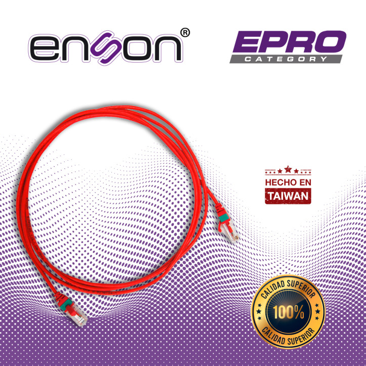 Patchcord RJ45 Cat6 Cat6 Ultra delgado 28 AWG Longitud 210 cm ENSON EPRO-6PC210-RD Patchcord RJ45 Cat6 Cat6 Ultra delgado 28 AWG Longitud 210 cm ENSON EPRO-6PC210-RD