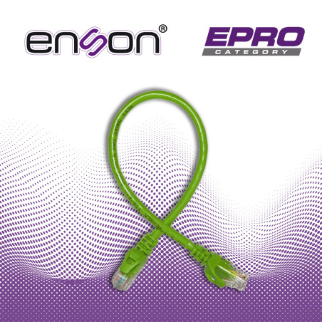 PATCHCORD UTP ENSON P6003E CAT6 30CM VERDE SERIE EPRO 100-II 100 POR CIENTO COBRE PARA MEJOR IDENTIFICACION DE SOLUCIONES EN RAC