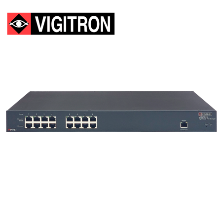 Inyector PoE Midspan administrable 8 puertos hasta 90W por puerto 730W presupuesto total VIGITRON VI22108U