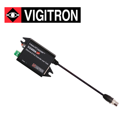 Extensor de Ethernet y PoE para cable coaxial ultracompacto para cable coaxial distancia hasta 1515 metros VIGITRON VI2400A