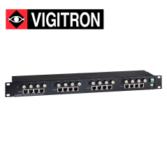 Extensor PoE para cable coaxial 16 canales para cable coaxial distancia hasta 1 524 metros VIGITRON VI2416A