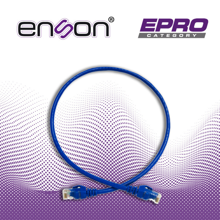 PATCHCORD UTP ENSON P6006L CAT6 60CM AZUL SERIE EPRO 100-II 100 POR CIENTO COBRE PARA MEJOR IDENTIFICACION DE SOLUCIONES EN RACK