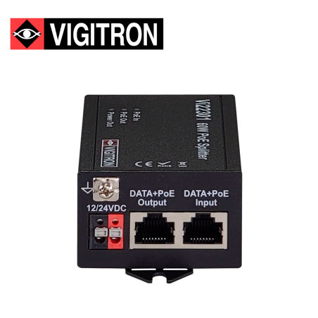 Divisor PoE PoE Splitter 60W Salida regulada 12VCD/24VCD Compatible IEEE 802.3af/at VIGITRON VI22301