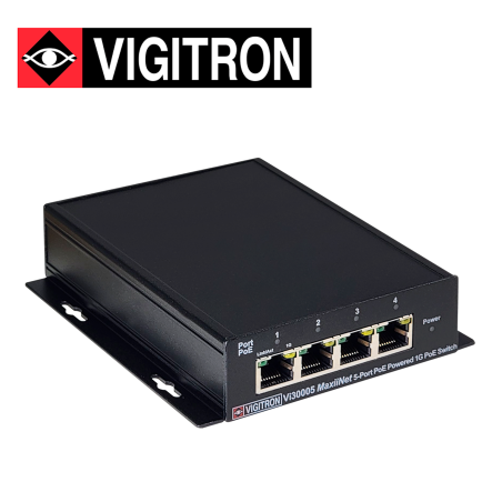 Switch PoE no administrable 5 puertos 4 puertos PoE hasta 36W Gigabit VIGITRON VI30005