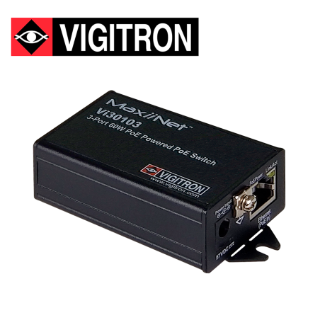 Switch PoE Drop and Insert 3 puertos 10M/100M 2 puertos PoE hasta 30W alimentación PoE hasta 60W VIGITRON VI30103
