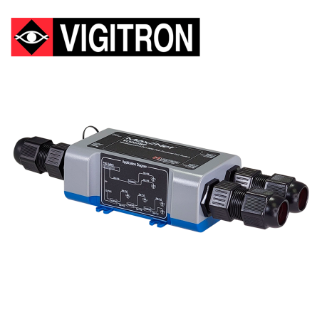 Switch PoE no administrable para exterior 3 puertos Gigabit Drop and Insert IP67 VIGITRON VI3003WP