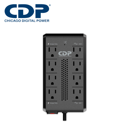 Regulador de voltaje AVR 1410 VA 700 W 8 contactos NEMA 5-15R AVR CDP RAVR1408