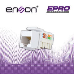 CONECTOR MODULAR JACK KEYSTONE RJ45 ENSON EPRO-JACK6A-WH SERIE PRO, POSICION VERTICAL CAT6A COLOR BLANCO COMPATIBLE CON PLACAS E