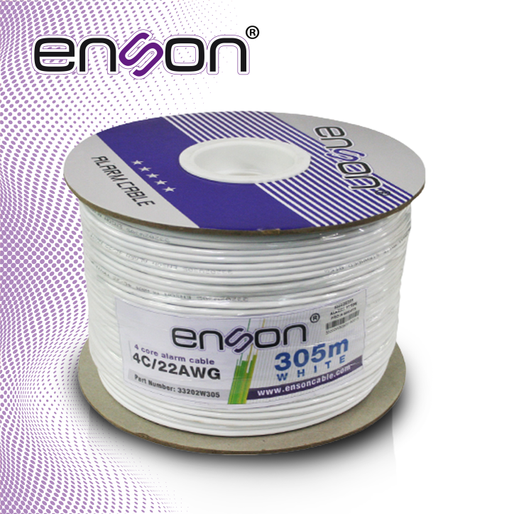 Cable de alarma multifilar 4 hilos 22 AWG bobina 305 m ENSON ALARMA 33202W305 Cable de alarma multifilar 4 hilos 22 AWG bobina 305 m ENSON ALARMA 33202W305