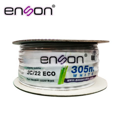 CABLE DE ALARMA ENSON 32201W305 SERIE ECO MULTIFILAR 2C/22 AWG BOBINA DE 305 METROS FORRO PVC COLOR BLANCO PARA USO INTERIOR DIS