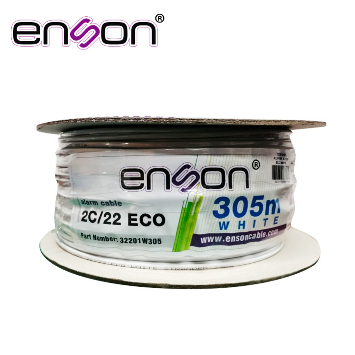Cable de alarma multifilar 2 conductores 22 AWG bobina 305 metros ENSON ALARMA 32201W305