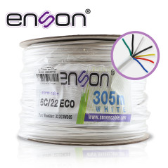 CABLE DE ALARMA ENSON 32203W305 SERIE ECO MULTIFILAR 6C/22 AWG BOBINA DE 305 METROS FORRO PVC COLOR BLANCO PARA USO INTERIOR DIS