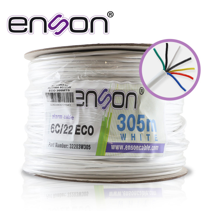 Cable de alarma multifilar Multifilar 6 hilos 22 AWG ENSON ALARMA 32203W305