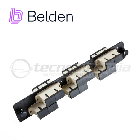 Tira de adaptador de fibra 6 adaptadores dúplex SC Multimodo OM1 BELDEN AX100098