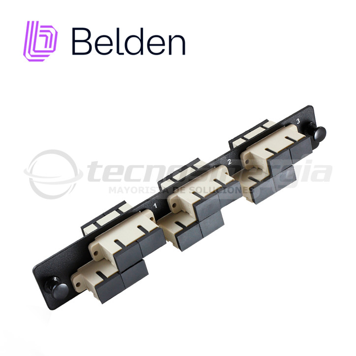 Tira de adaptador de fibra 6 adaptadores dúplex SC Multimodo OM1 BELDEN AX100098