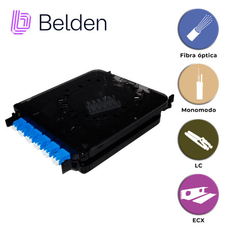 Cassete ECX Belden monomodo 6 puertos LC dúplex FCSX06LDFS