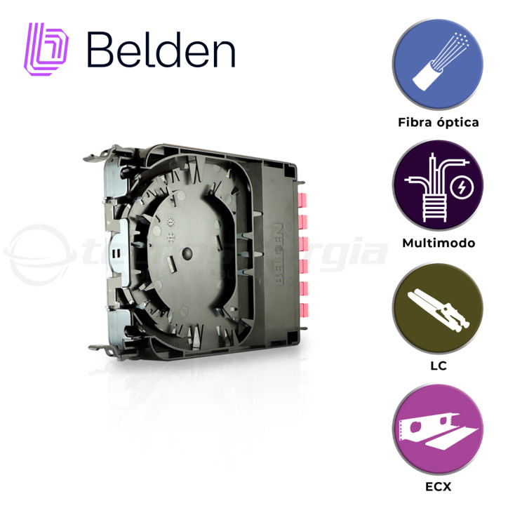 Cassette de empalme fibra óptica OM4 12 puertos LC Duplex BELDEN FC4X12LDFS