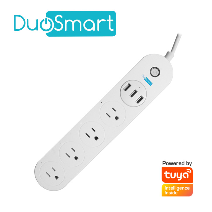 Barra multicontacto control independiente de contactos 4 salidas AC 3 USB DUOSMART B50
