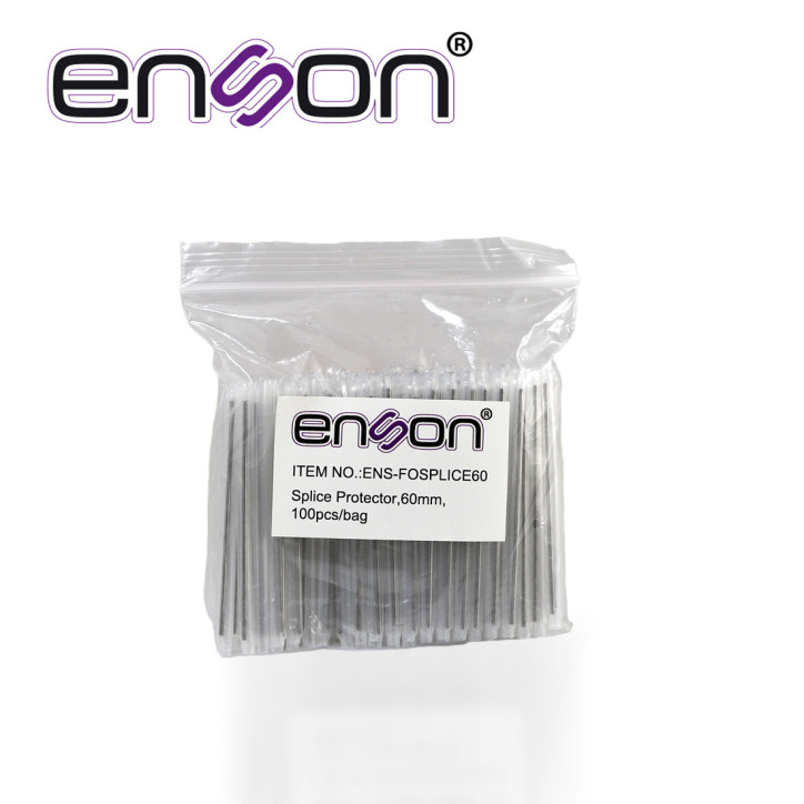 Manga de empalme para fibra óptica largo 60 mm paquete con 100 unidades color transparente ENSON ENS-FOSPLICE60 Manga de empalme para fibra óptica largo 60 mm paquete con 100 unidades color transparente ENSON ENS-FOSPLICE60