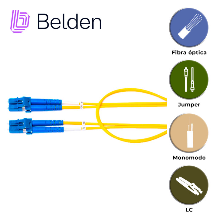 Jumper de fibra óptica monomodo OS2 LC Duplex - LC Duplex 3 m BELDEN FPSLDLD003M Jumper de fibra óptica monomodo OS2 LC Duplex - LC Duplex 3 m BELDEN FPSLDLD003M