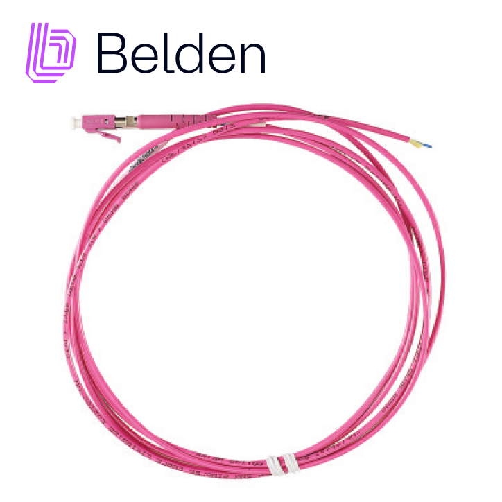Jumper de fibra óptica OM4 Multimodo LC Duplex LC Duplex BELDEN FP4LDLD001M Jumper de fibra óptica OM4 Multimodo LC Duplex LC Duplex BELDEN FP4LDLD001M