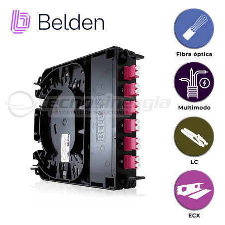 Cassette ECX para fibra óptica 6 puertos 12 fibras LC duplex BELDEN FC4X06LDFS