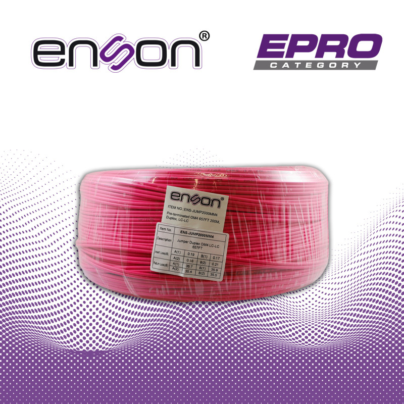Jumper fibra óptica duplex LC-LC OM4 200 metros ENSON